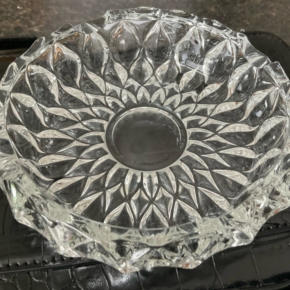 Rossini Other - Vintage Ashtray Rossini Crystal Cut Glass Clear Round MCM Italy